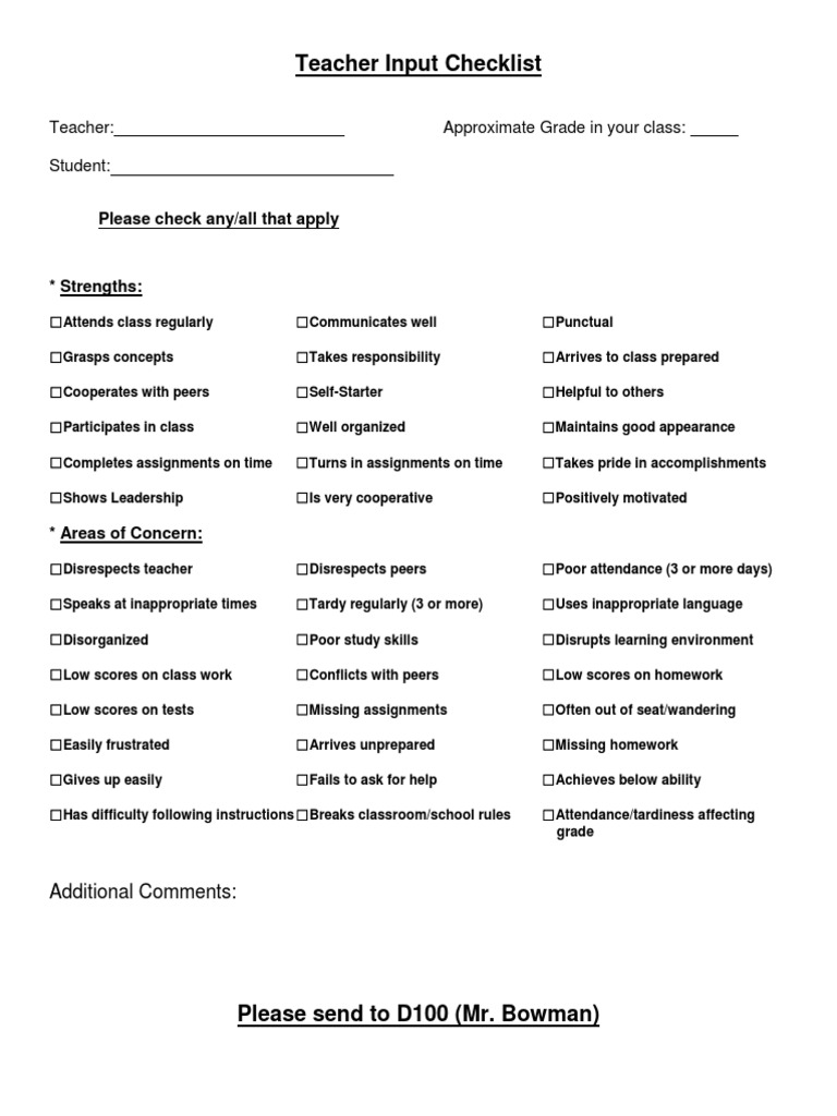 Teacher Input For Ieps PDF