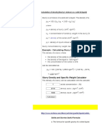 Calculation of Density (Slurry Is Mixture Os A Solid & Liquid)