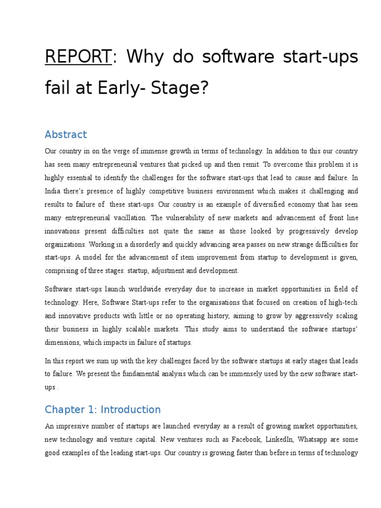 Why Do Software Startups Fail | PDF | Startup Company | Small Business ...