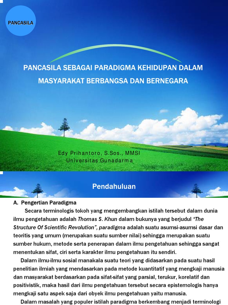 Pancasila Sebagai Paradigma Kehidupan Dalam | PDF