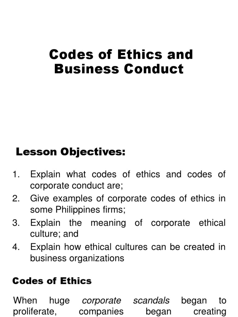 Code Of Ethics Examples