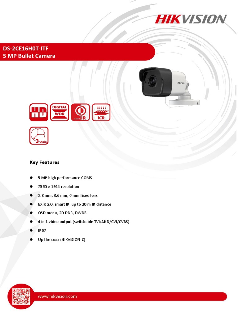 5 MP Bullet Camera Specifications | PDF | Technology & Engineering