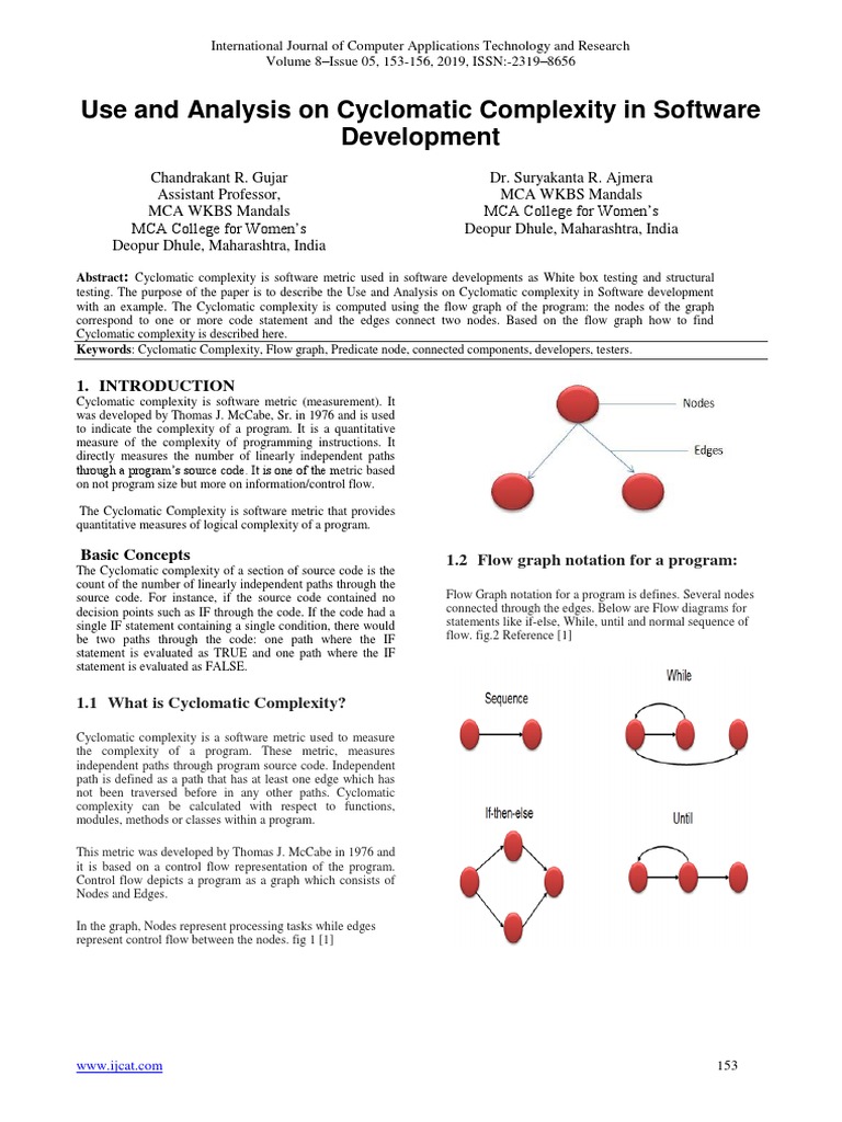 Use and analysis on cyclomatic complexity in software development pdf