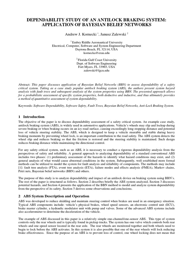 3031 DependabilityBBNmendel13formatA4submission PDF | PDF | Anti Lock ...