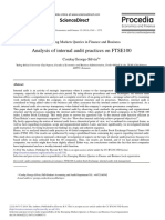 Analysis of Internal Au Udit Practices On Ftse100: Sciencedirect