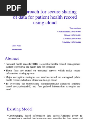 Sharing of Data by Personal Health Records In