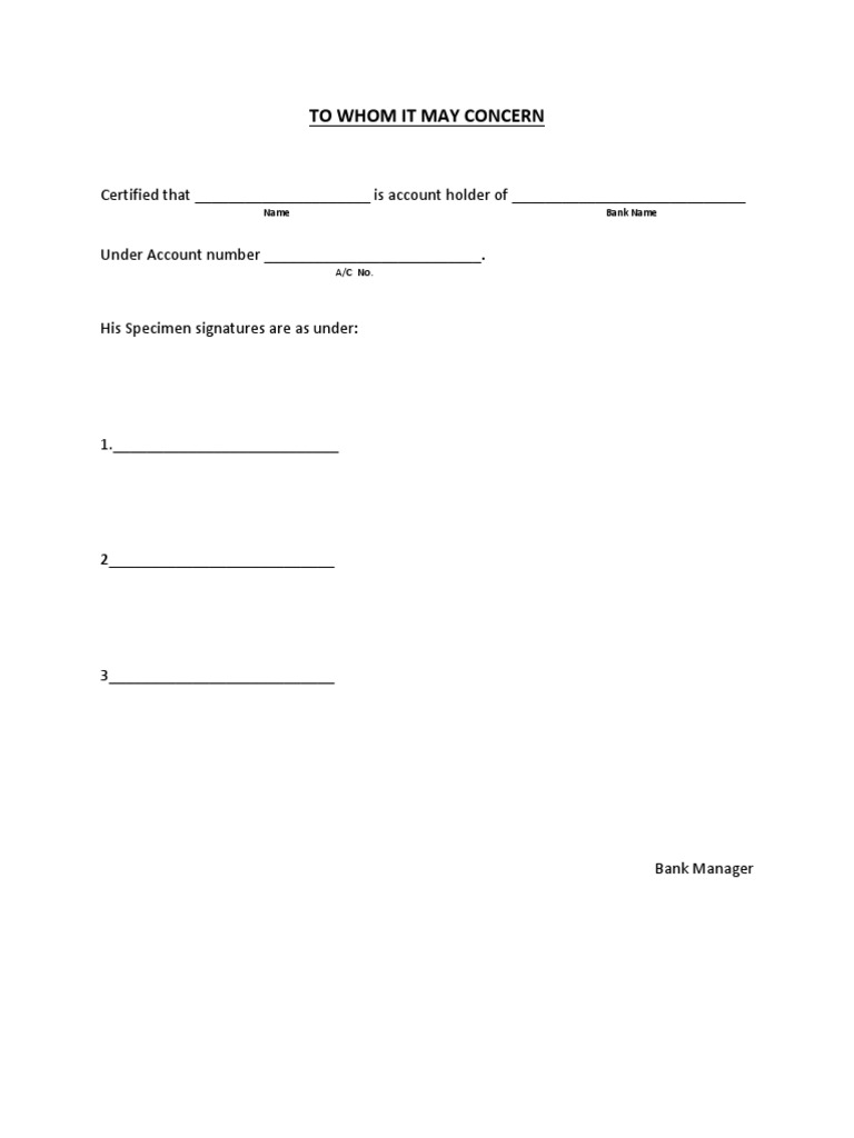 Specimen Signatures PDF