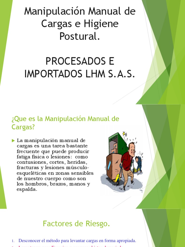 Higiene Postural en Manejo de Cargas | PDF | Dolor lumbar | Salud y ...