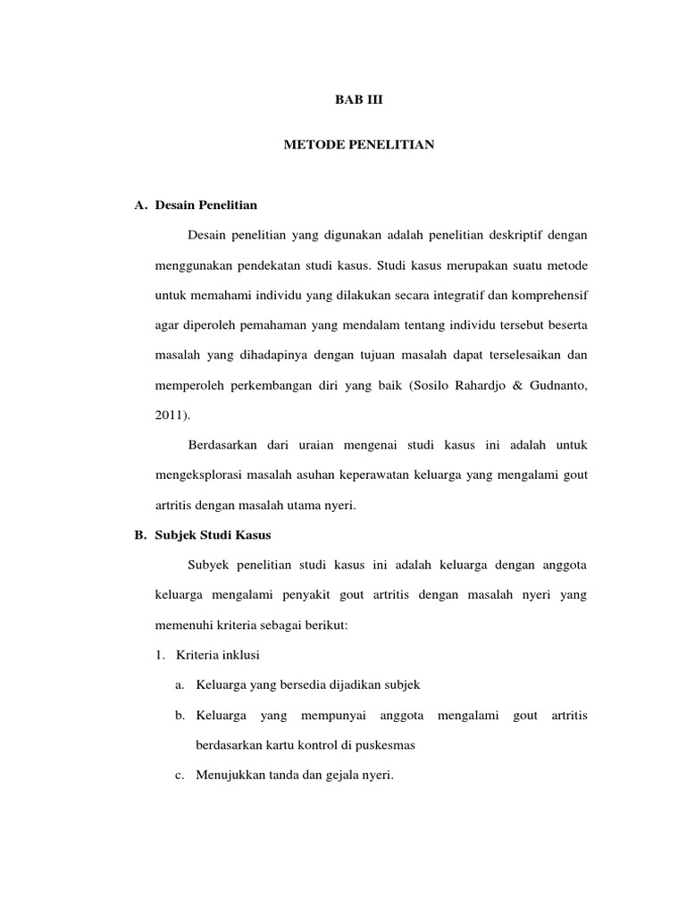 Proposal Kti Gout Artritis PDF