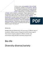 Bio-Life Diversity-Diverse/variety: Biodiversity Refers To The