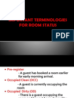 Important Terminologies For Room Status