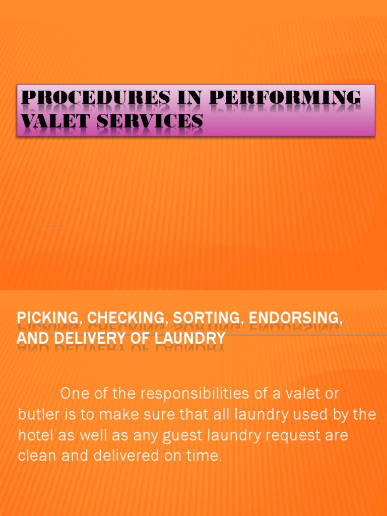Procedures in Performing Valet Services PDF