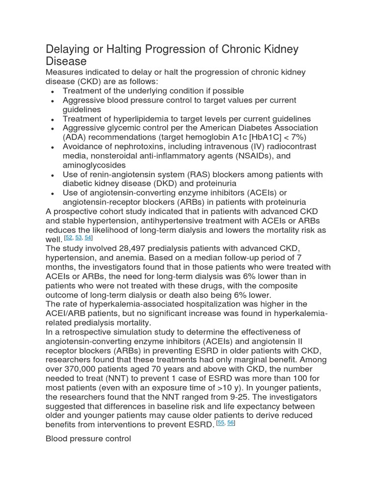 Delaying or Halting Progression of Chronic Kidney Disease | PDF ...