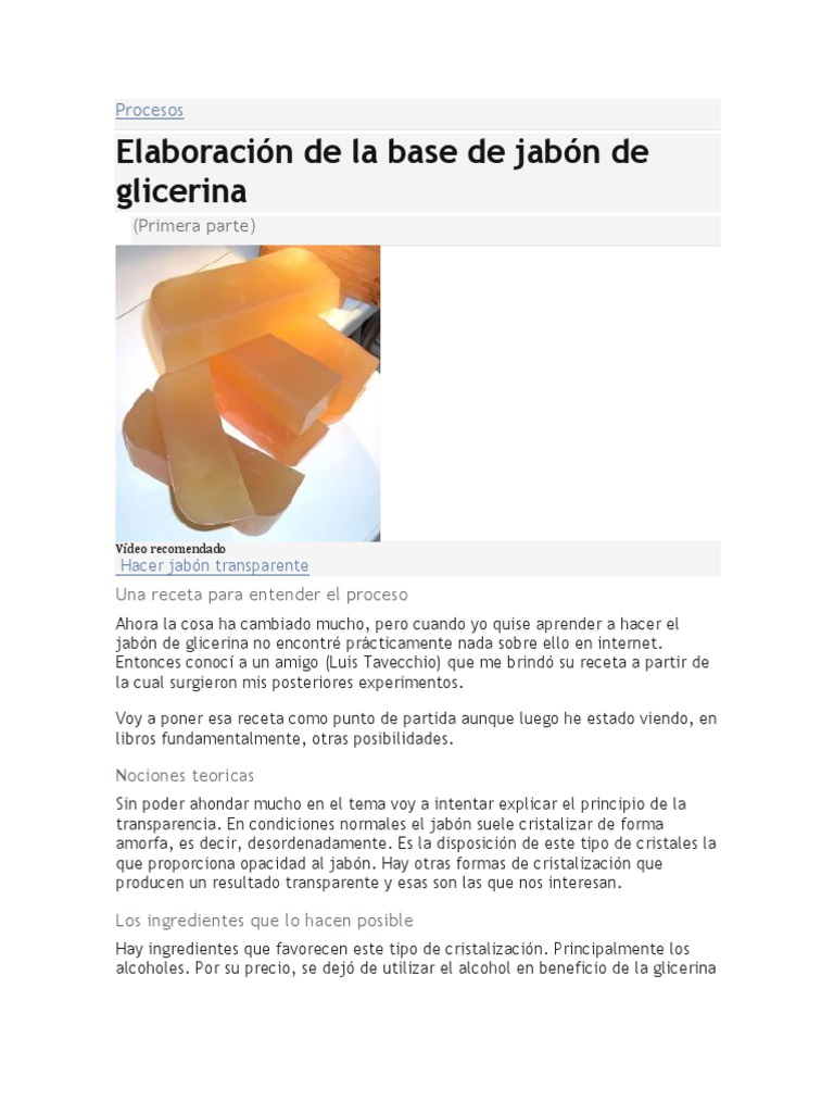Base Jabón Glicerina translúcida - Descuentos € por volumen