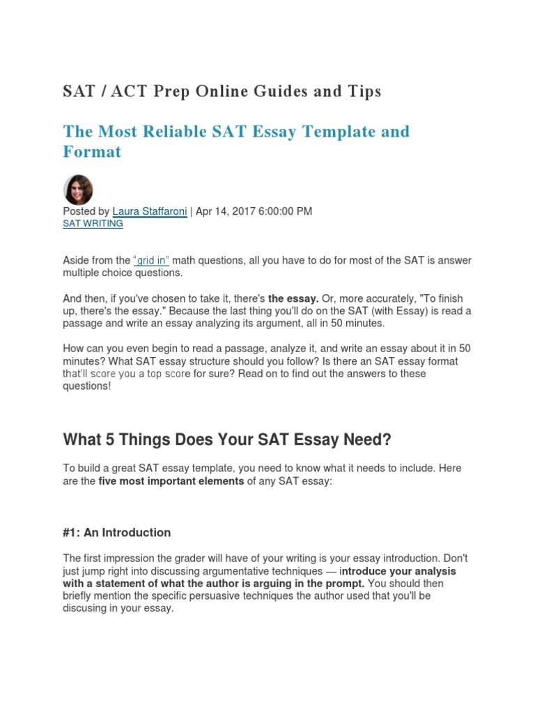 what is the essay about on the sat