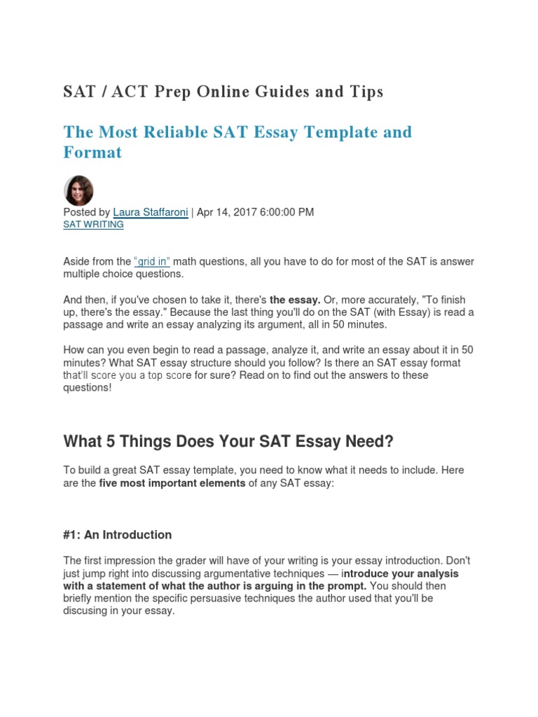 what is sat essay out of