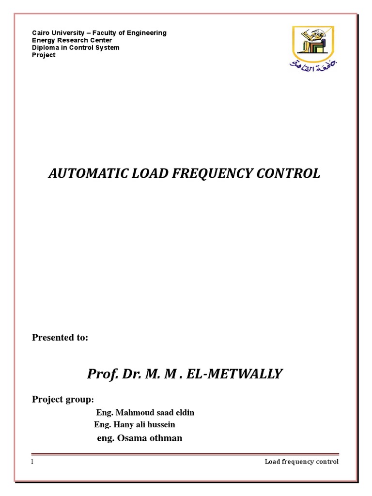 Automatic Load Frequency Control Overview | PDF | Control Theory ...