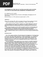 An Example of The Use of Factor Analysis and Cluster Analysis in Groundwater Chemistry Interpretation