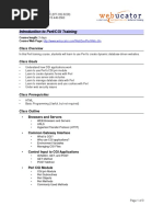 Introduction To Perl/CGI Training: Class Overview