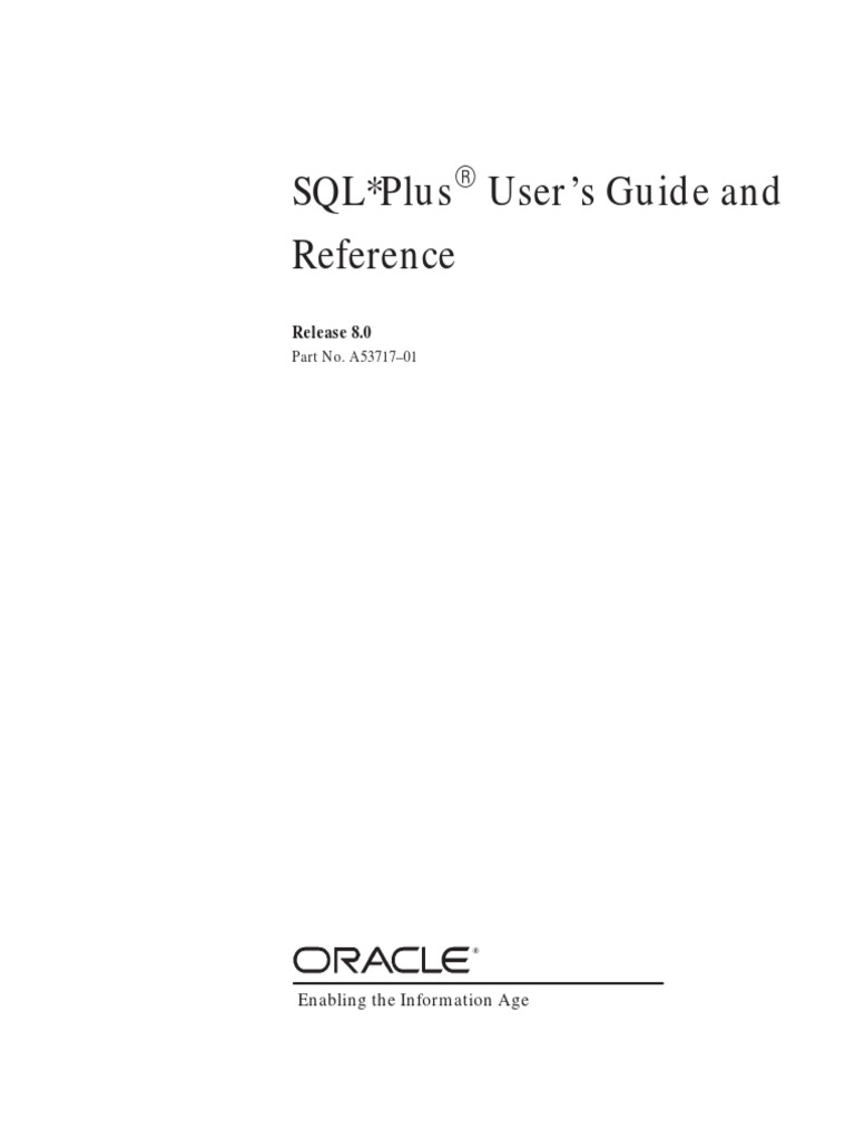 Oracle Sql Plus User Guide – SQL*Plus Quick Reference, 19c – CQNXV