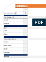 Cycling Wattage Calculator