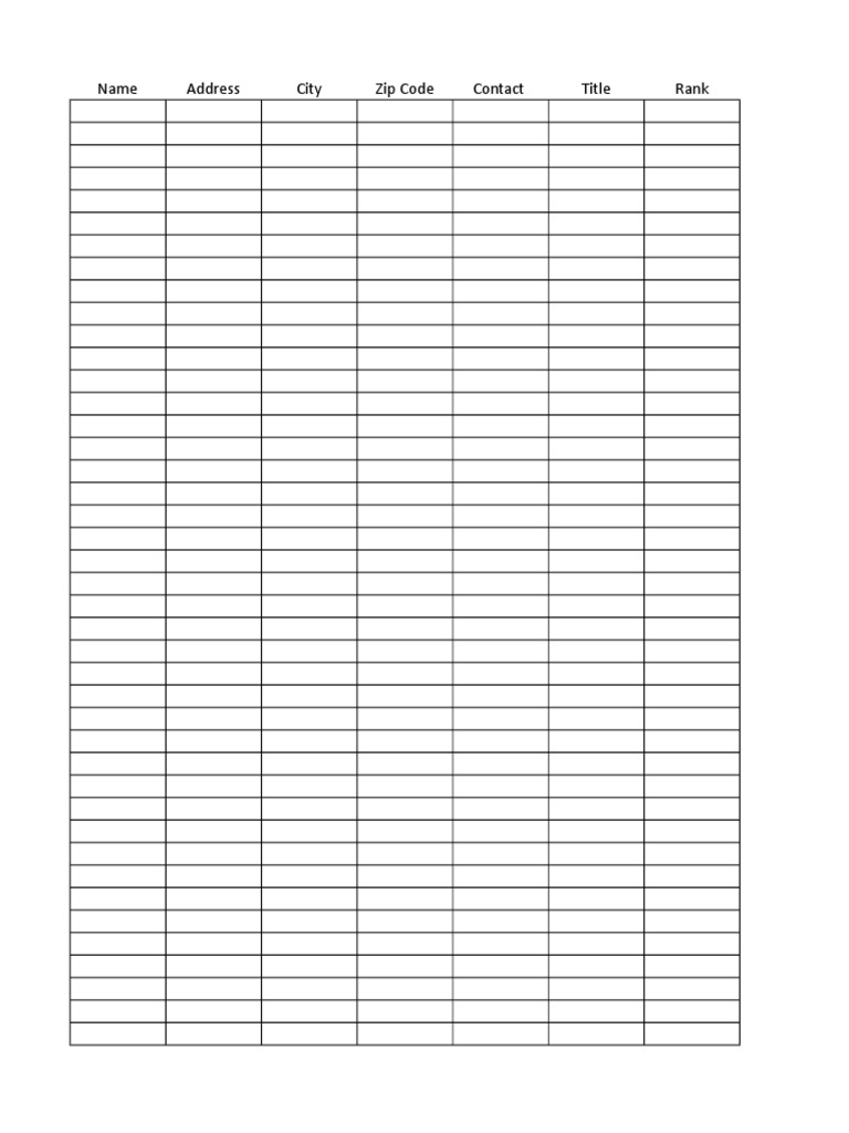 Name Address City Zip Code Contact Title Rank | PDF