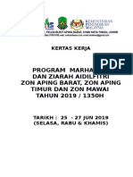 Kertas Kerja Ziarah Adilfitri Tahun 2019