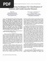 Machine Learning Techniques For Classification of Diabetes and Cardiovascular Diseases