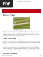 Cricket Rules: Object of The Game