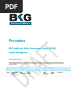 Procedure: BKG Health and Safety Management System (HS MS) Fatigue Management