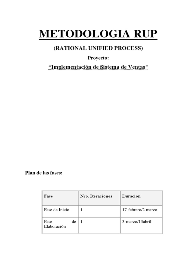 Ejemplo RUP | Ingeniería Informática | Ingeniería de software