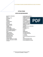 Lista de Necesidades