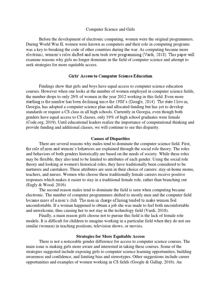Bridging the Gender Gap in CS Education | PDF | Computer Science | Gender