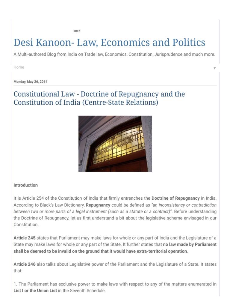 Desi Kanoon - Law, Economics and Politics - Constitutional Law ...