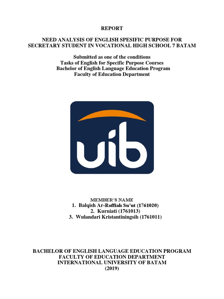 Needs Analysis for Secretary ESP Course | PDF | Questionnaire | Interview