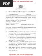 CBSE Class 12 Chemistry - Coordination Compounds Chapter Notes