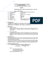 Silabo Curso Refrigeración y Aire Acondicionado 2018 I