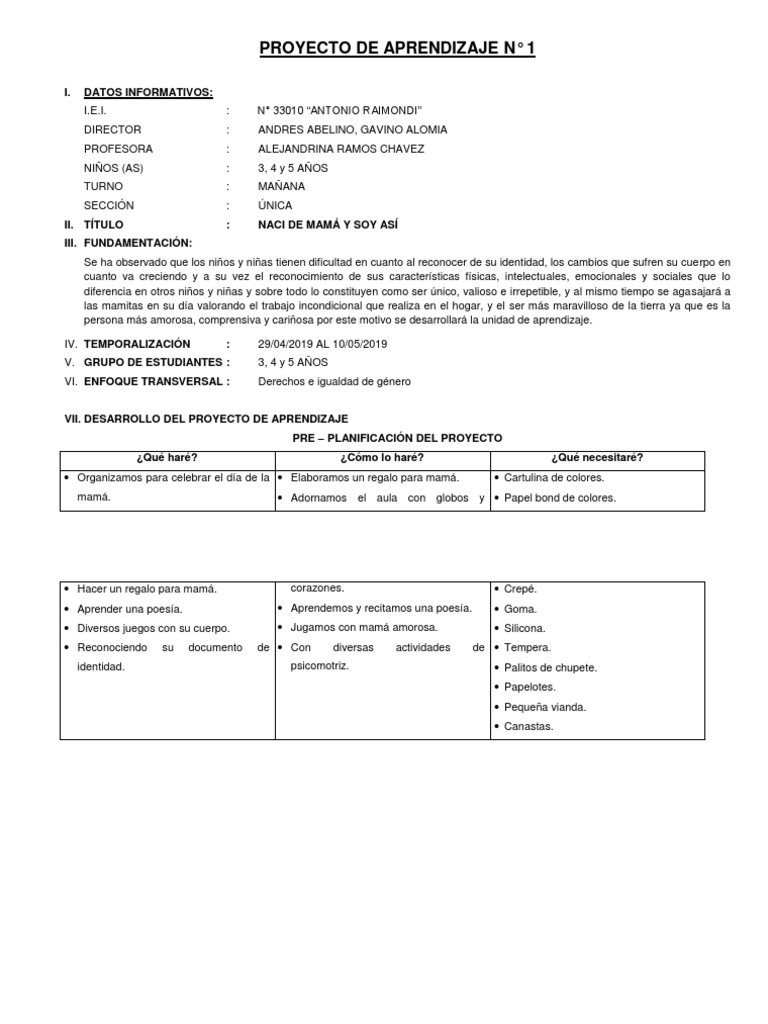 Proyectos de Aprendizaje para Sexto Grado | PDF | Salón de clases | Las ...