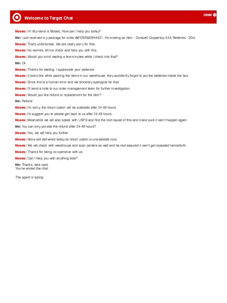 Missing Item: Target Order Refund | PDF | Self-Improvement