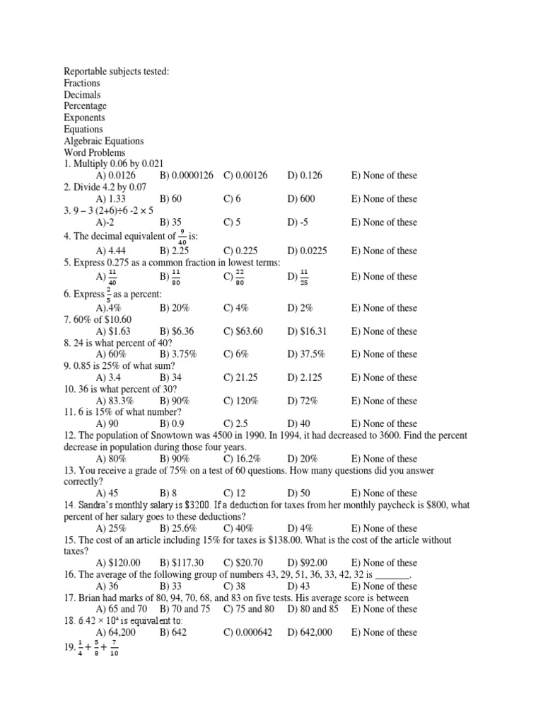 Business Mathematics Quiz Questions | PDF | Abstract Algebra ...