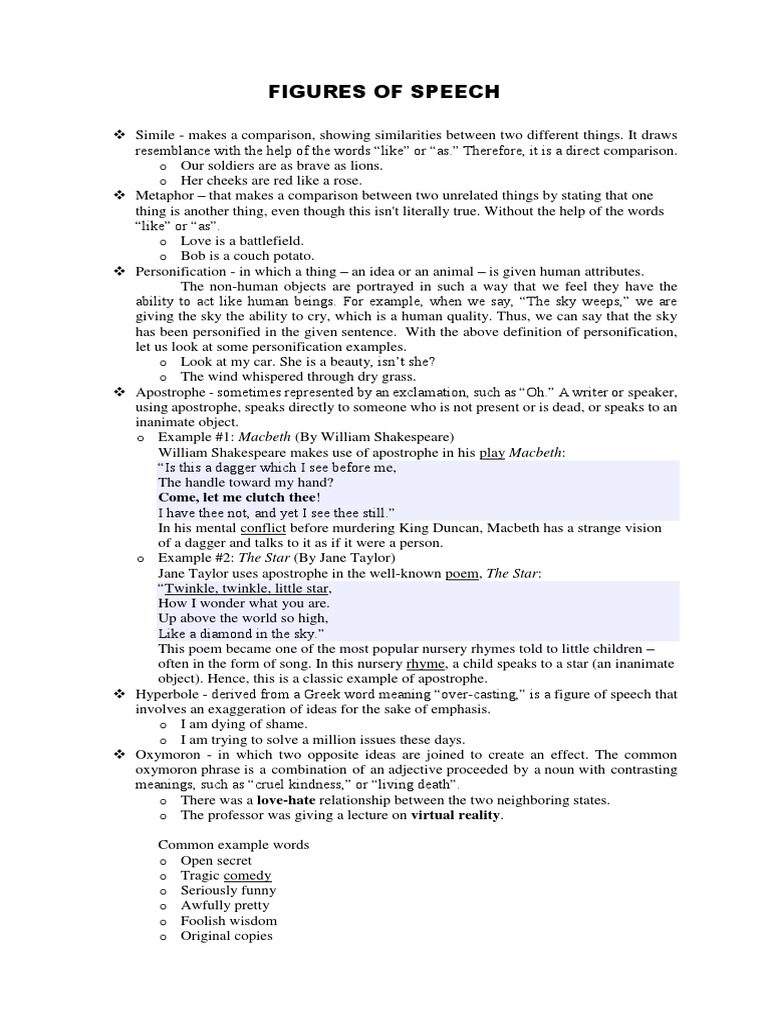 Figures of Speech Come, Let Me Clutch Thee! PDF Anthropomorphism