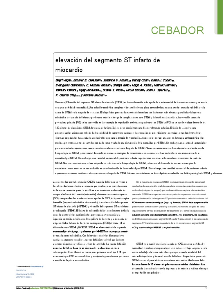 Iam Con Elevacion de ST | PDF | Electrocardiografia | Infarto de miocardio