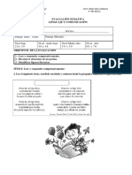 Evaluación sumativa de Lenguaje y Comunicación