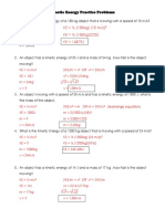 Kinetic Energy Practice Questions Answer Key