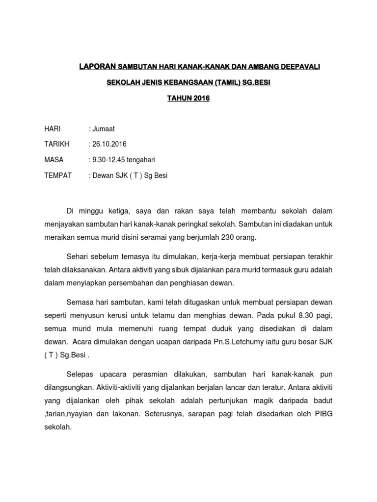 Laporan Hari Kanak Kanak