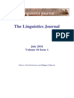 The Linguistics Journal: July 2016 Volume 10 Issue 1