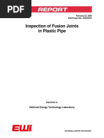 Inspection of Fusion Joints in Plastic Pipe: February 23, 2006 EWI Project No. 47033GTH