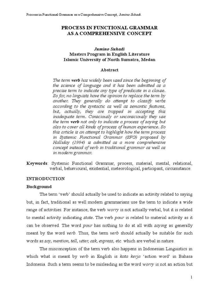 Process in Functional Grammar As A Compr | PDF | Semiotics | Human ...