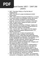 Indian History Timeline: 1857-1947 | PDF | Partition Of India | British Raj