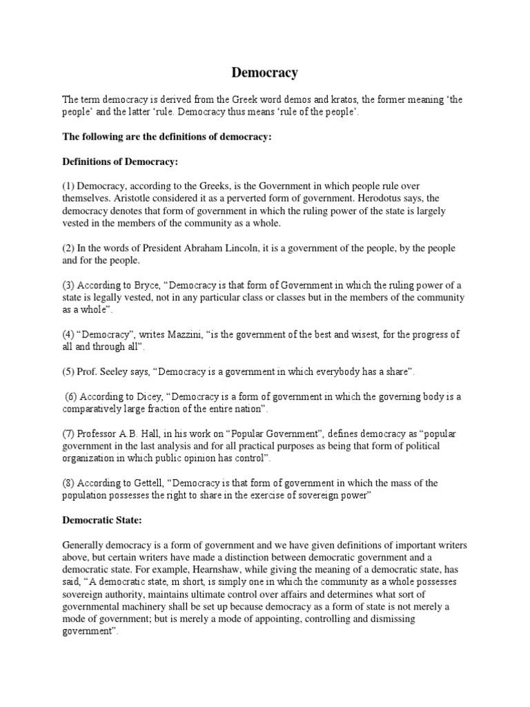 Democarcy | PDF | Democracy | Political Ideologies